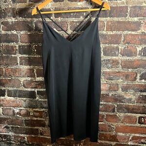 Topshop Black V-Neck Slip Dress